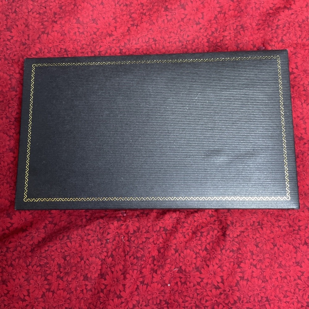 Black Jewelry Presentation‎ Gift Box Velvet Lining Gold Border 8x4.25